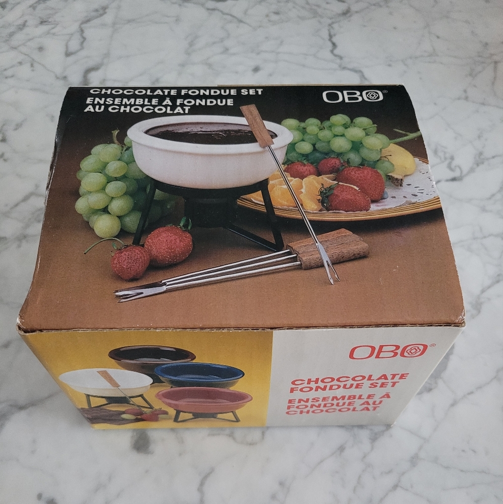 Vintage OBO Chocolate Fondue Set